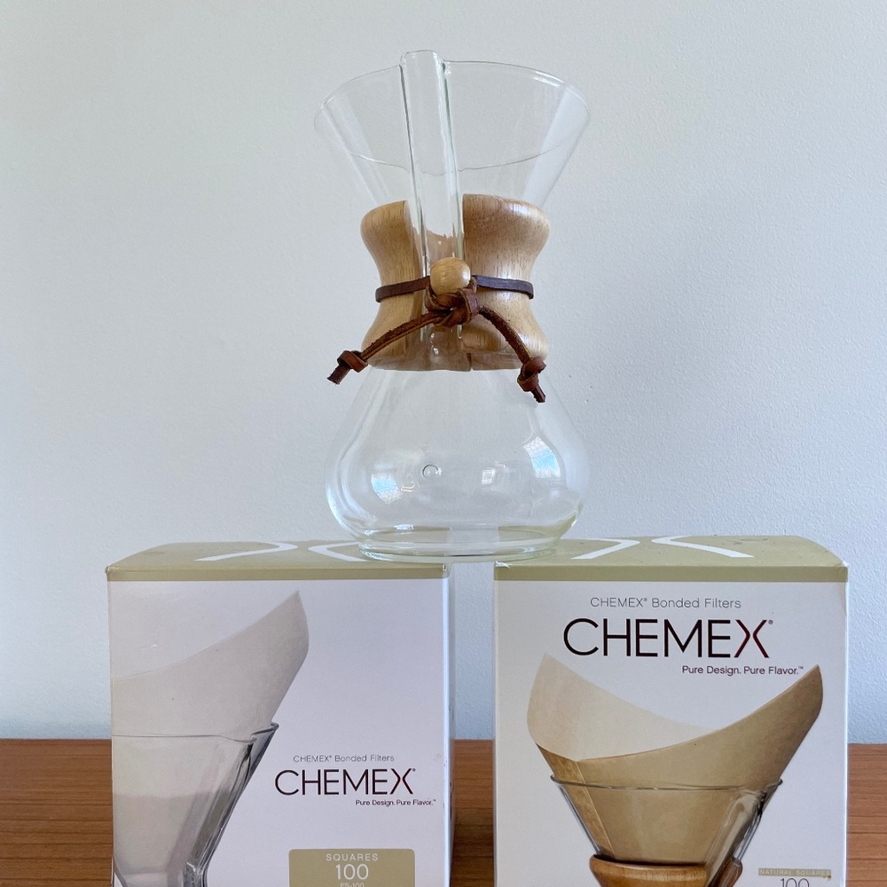 Chemex 6 Cup Glass Pour Over Coffee Maker With Filters